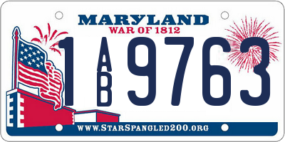 MD license plate 1AB9763