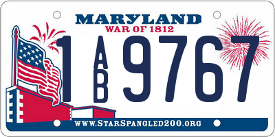 MD license plate 1AB9767