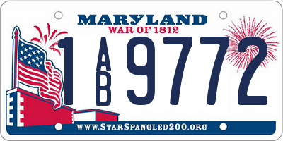 MD license plate 1AB9772