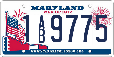 MD license plate 1AB9775