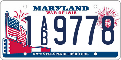 MD license plate 1AB9778