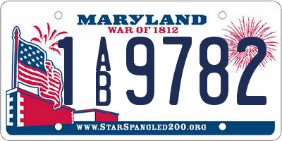 MD license plate 1AB9782