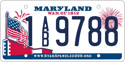 MD license plate 1AB9788