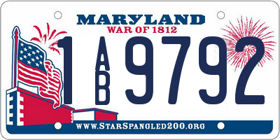 MD license plate 1AB9792