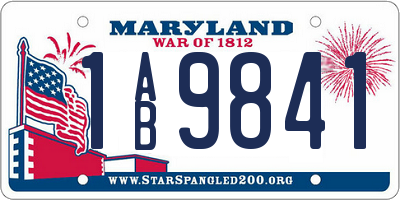 MD license plate 1AB9841