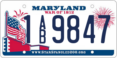 MD license plate 1AB9847