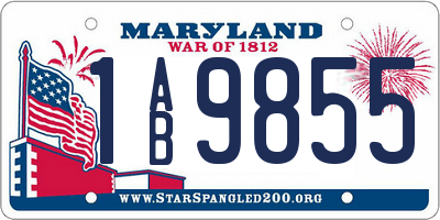 MD license plate 1AB9855