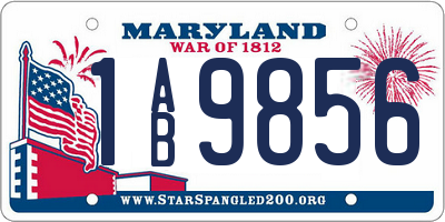 MD license plate 1AB9856
