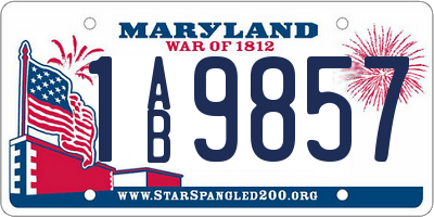 MD license plate 1AB9857