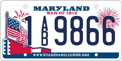 MD license plate 1AB9866