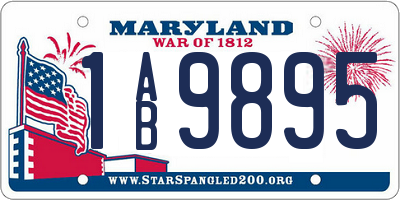 MD license plate 1AB9895