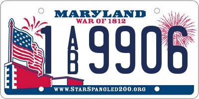 MD license plate 1AB9906