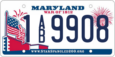 MD license plate 1AB9908