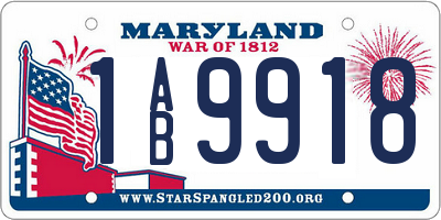 MD license plate 1AB9918