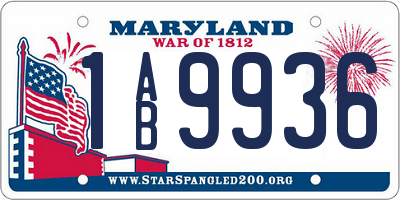 MD license plate 1AB9936
