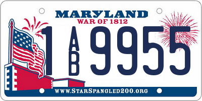 MD license plate 1AB9955