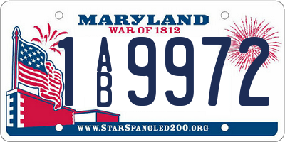 MD license plate 1AB9972