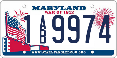MD license plate 1AB9974
