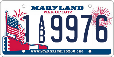 MD license plate 1AB9976
