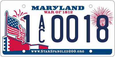 MD license plate 1AC0018