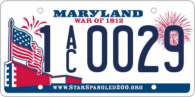 MD license plate 1AC0029