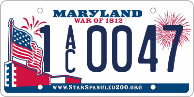 MD license plate 1AC0047