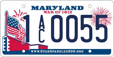 MD license plate 1AC0055