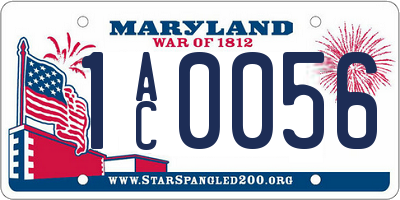MD license plate 1AC0056