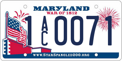 MD license plate 1AC0071