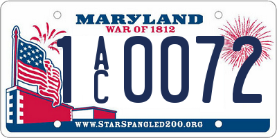 MD license plate 1AC0072
