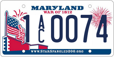 MD license plate 1AC0074