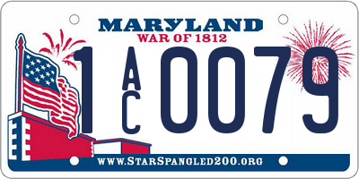 MD license plate 1AC0079
