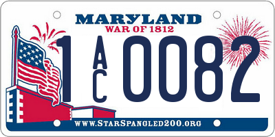 MD license plate 1AC0082
