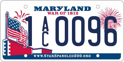 MD license plate 1AC0096