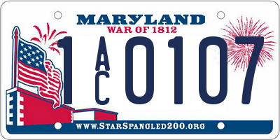 MD license plate 1AC0107