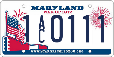 MD license plate 1AC0111