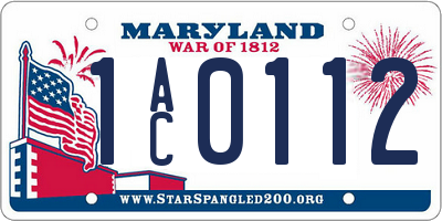 MD license plate 1AC0112