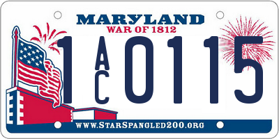 MD license plate 1AC0115