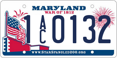 MD license plate 1AC0132