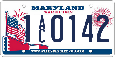 MD license plate 1AC0142