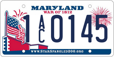 MD license plate 1AC0145