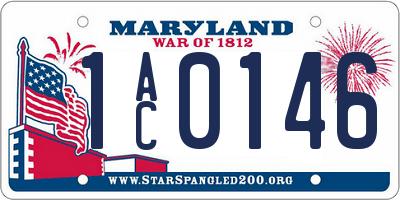 MD license plate 1AC0146