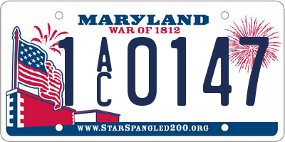 MD license plate 1AC0147