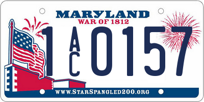 MD license plate 1AC0157
