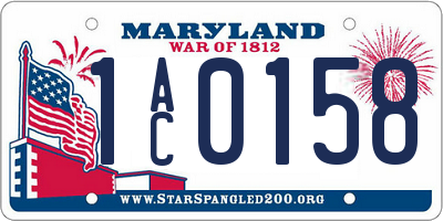 MD license plate 1AC0158