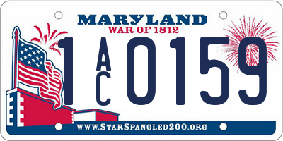 MD license plate 1AC0159