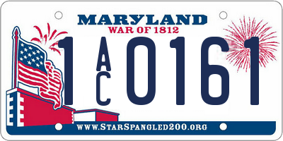 MD license plate 1AC0161
