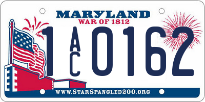 MD license plate 1AC0162