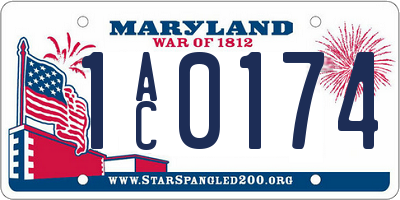 MD license plate 1AC0174