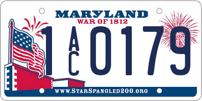 MD license plate 1AC0179